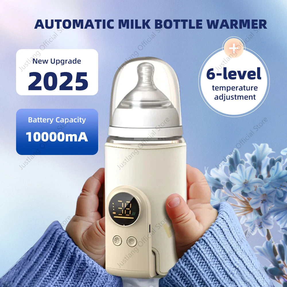 JUSTLANG 10000mAh Scaldabiberon 5 livelli di calore Scaldalatte multifunzione per latte materno Controllo accurato della temperatura Calore per biberon