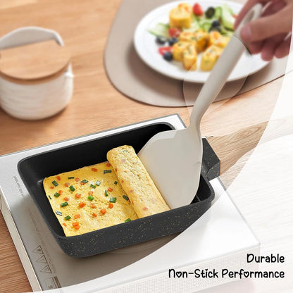 Podofo Padella Antiaderente per Tamagoyaki, Omelette Giapponesi, Uova, Bistecca, Pancake, Rettangolare, Piccola, per Tutti i Tipi di Fornelli