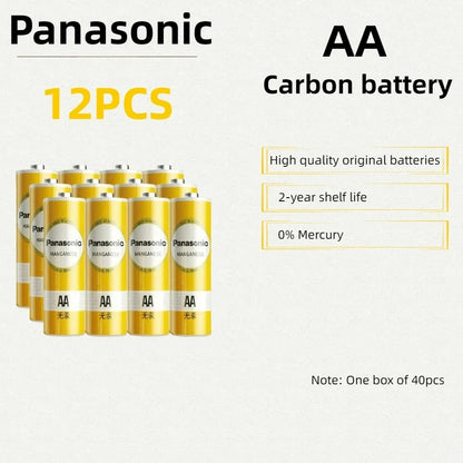 Batterie originali Panasonic AA 1.5V al carbonio-zinco per giocattoli LED, MP3, fotocamere, torce, rasoi, lettori CD