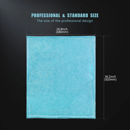 Panno in microfibra SPTA Aqua Blue assorbente 70/30 per asciugatura auto, senza graffi, con trama a spirale, 1100 GSM, 92*70 CM