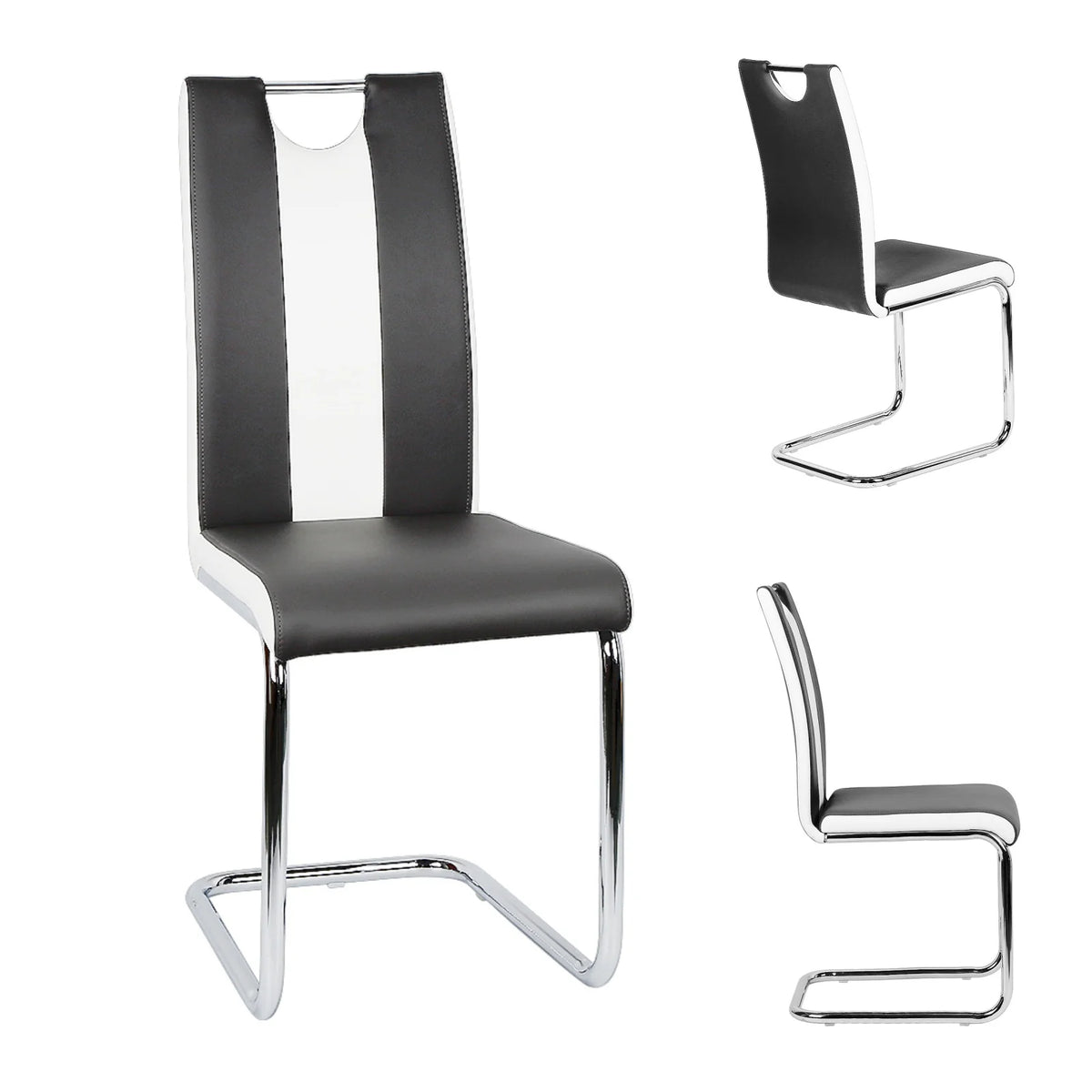 Set di 2 sedie per sala da pranzo, sedie da cucina, imbottite, in pelle artificiale, per sala da pranzo, tavolo da pranzo, cucina, soggiorno