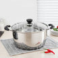 Pentola Profonda in Acciaio Inox con Doppio Manico e Coperchio, Pentola per Zuppa Antiaderente 18/20/22/24cm ‌   Utensili da Cucina e Strumenti per Cucinare