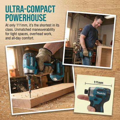 2026 Makita DTD173 Avvitatore a Impulsi Senza Fili 18V con Motore Brushless, Trapano Elettrico per Legno/Bulloni/Modalità T, Utensile Elettrico Ricaricabile