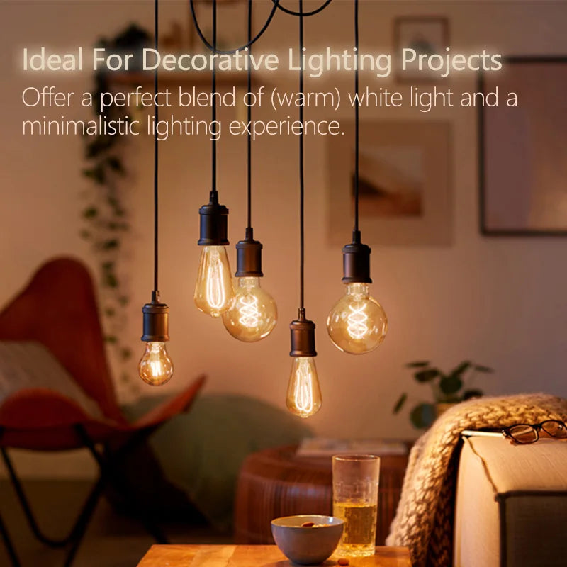 Philips LED ST64 E27 Luce decorativa 5,5 W = 25 W) Lampadine a filamento classiche Dimmerabili 220-240 V Lampade 2000 K Morbido caldo ambra Oro LED