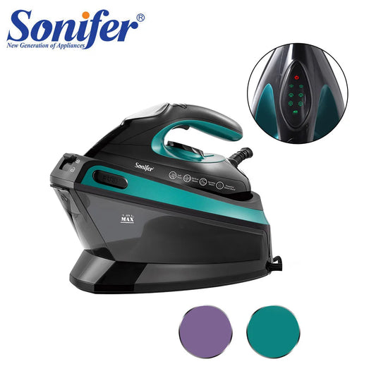 Ferro da stiro a vapore diviso Sonifer con Display LCD 2400W riscaldamento rapido 1.5l grande serbatoio dell'acqua individuale 3 regolazione del vapore