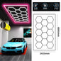 14 griglie con telaio luci da garage esagonali 6500K 672W a nido d'ape led per officina barbiere palestra soffitto negozio seminterrato