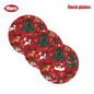 Set di stoviglie per feste a tema natalizio, con decorazioni a tema renna e albero, piatti, bicchieri e tovaglioli di carta usa e getta, articoli per le feste di Capodanno.