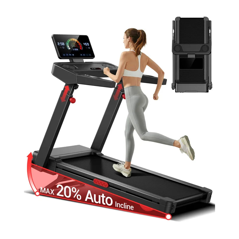 Tapis roulant pieghevole LONTEK L10 con inclinazione automatica del 20% e sensori di pulsazioni, 14 km/h. Questo tapis roulant compatto e pieghevole presenta un'inclinazione automatica del 20%, un motore silenzioso da 3,5 HP