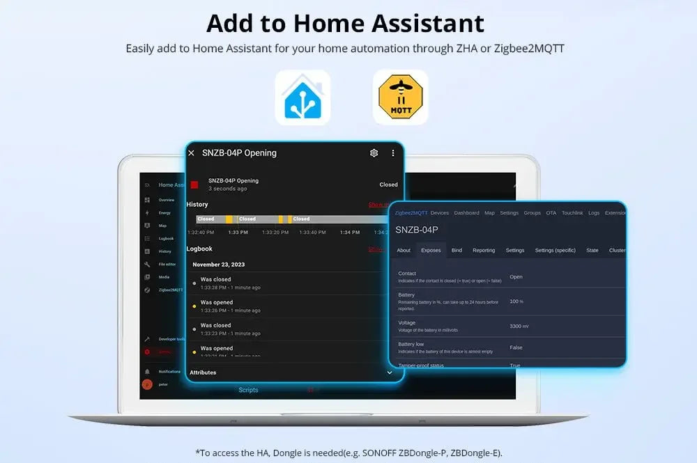SONOFF SNZB-04P Sonoff Zigbee Sensore porta SNZB 04P Collegamento scena intelligente locale Avviso antimanomissione Sicurezza domestica Funziona con Alexa Google