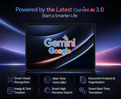 Tablet Teclast T70 Pro con Android 16 e tecnologia Gemini AI, display IPS da 14 pollici, T70Pro, doppia SIM 4G LTE, WiFi 2,4 GHz/5 GHz, Bluetooth 5.2, navigazione GPS, processore G100 Octa Core, 8 GB di RAM, 128 GB di memoria