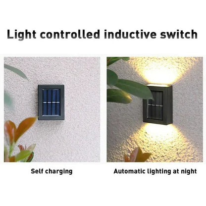 Faretti solari su e giù per esterni, lampada da parete stradale a energia solare lampada solare impermeabile da giardino decorativa