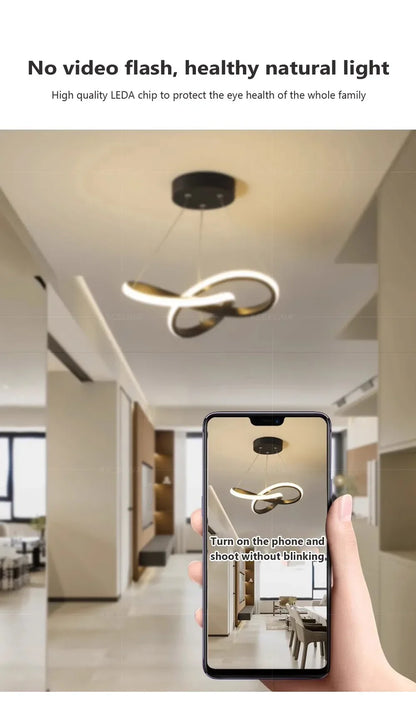 Lampada a sospensione moderna a LED con design irregolare aerodinamico Piccola lampada a sospensione creativa per camere da letto, sala da pranzo, sale studio