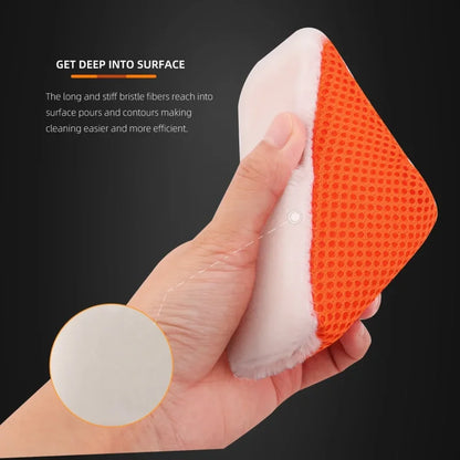 SPTA 1 pz Spugna triangolare per la pulizia degli interni dell'auto, applicatore a cuneo per la pulizia della pelle, della gomma e della plastica, per la ceratura