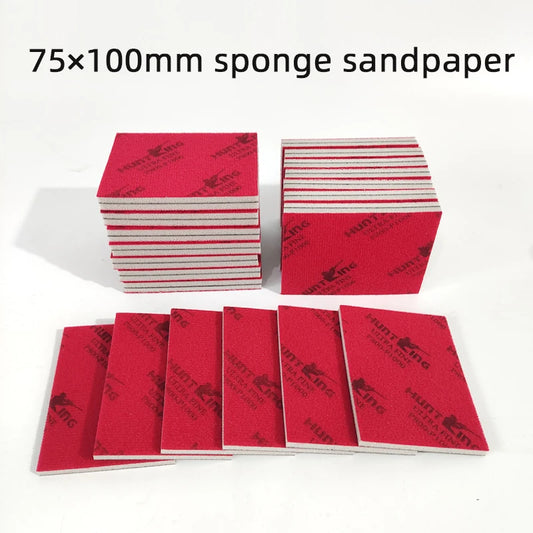 Carta vetrata rossa Mastice per sabbia per auto 75x100 Quadrato Spugna secca Carta vetrata Hardware Lucidatura superficiale per mobili Grana abrasiva