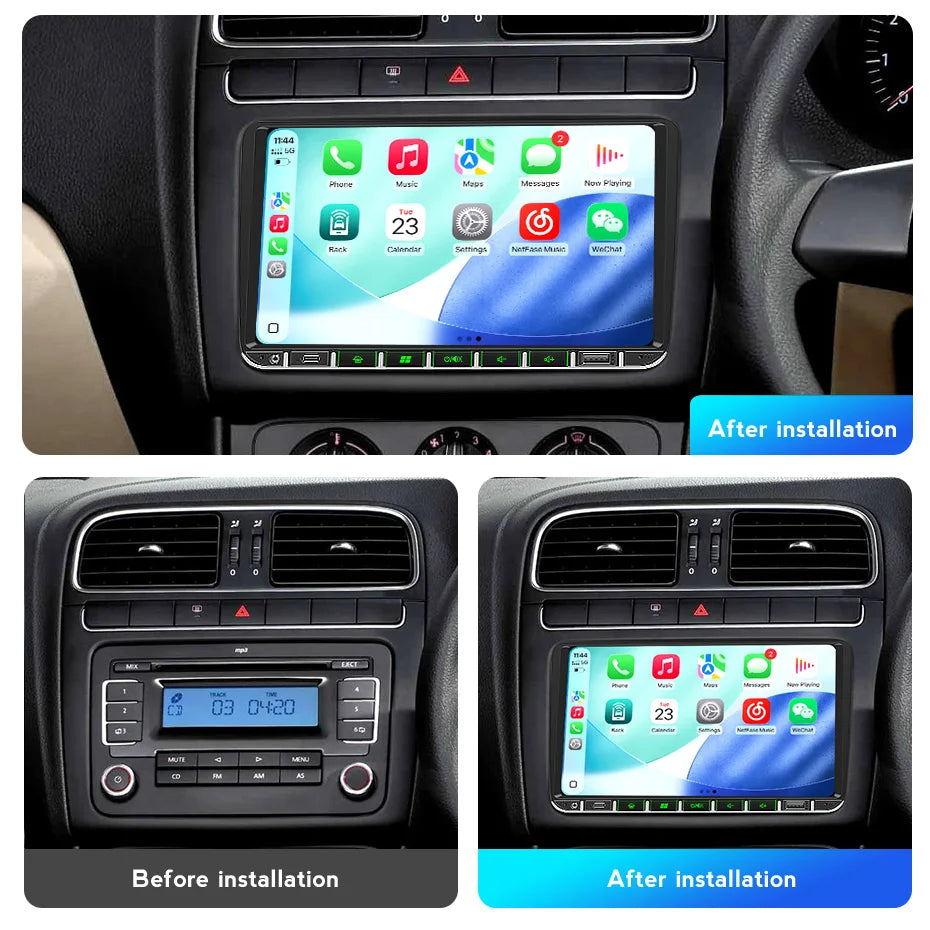 MEKEDE Sistema Multimediale con Navigazione GPS, CarPlay Wireless e Android Auto da 7/9 pollici per Volkswagen Passat B6 B7 Golf 5 6 Polo CC T5 SEAT Altea Toledo Leon Skoda Combi Yeti Superb