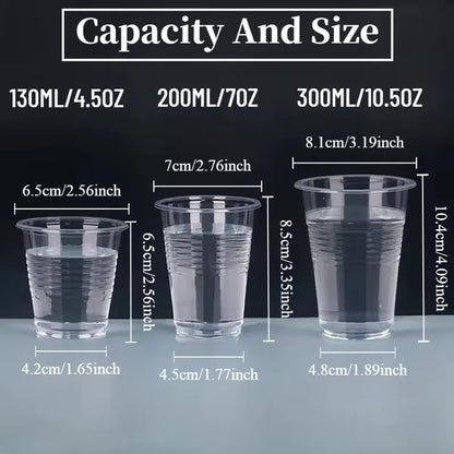 50/100 bicchieri di plastica trasparenti usa e getta, bicchieri per uso domestico, per succhi di frutta, caffè, gelato, utensili per feste di compleanno