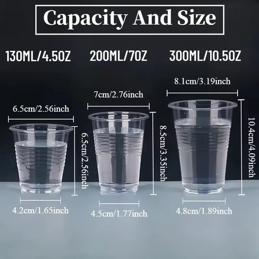 50/100 bicchieri di plastica trasparenti usa e getta, bicchieri per uso domestico, per succhi di frutta, caffè, gelato, utensili per feste di compleanno