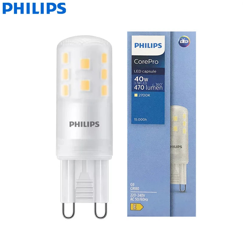 Philips CorePro LEDcapsule 3,7 W (= 40 W alogena) Lampada a spillo LED G9 2700 K Capsula bianca calda 220-240 V Lampadina Hotel Negozio Luce da scrivania