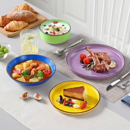Vancasso 12/18/24 pezzi set di piatti in ceramica modello di spirali dipinti a mano di colore misto 4/6 pezzi piatti piani/dessert/cucina/piatti da zuppa