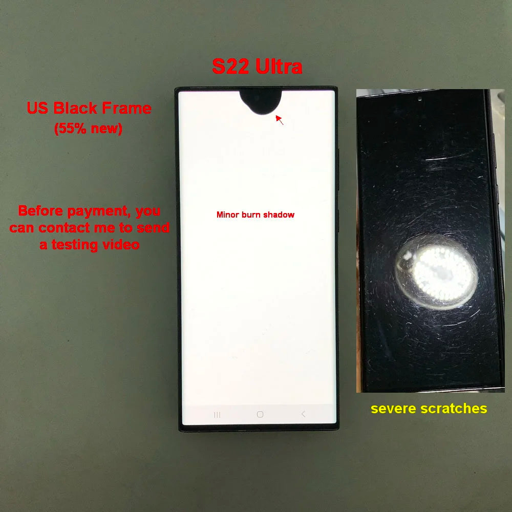 Display Super AMOLED per Samsung Galaxy S22 Ultra LCD SM-S908 S908U S908E, Schermo Touch Digitizer di Ricambio con Difetti