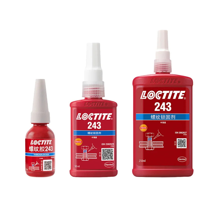 100% originale Loctite 243 Frenafiletti Vite Colla Blu Colla anaerobica a media resistenza Fissatore per viti 10 ml/50 ml/250 ml