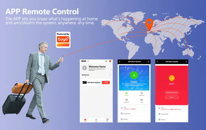 Sistema di Allarme KERUI WIFI GSM con Supporto per 3 Zone Cablate, Allarme Domestico Antifurto Compatibile con Tuya Smart, Sensore PIR 433MHz per Protezione di Sicurezza