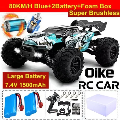 Auto radiocomandata Oike 4WD, fuoristrada 4x4, buggy ad alta velocità, camion super brushless, 50 o 80 km/h, auto da corsa con drift veloce, giocattolo, regalo