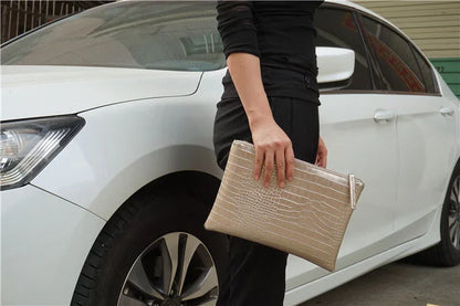 Borsa Clutch da Donna in Pelle PU Effetto Coccodrillo, Pochette da Sera a Busta, Nuova Collezione 2026, Borsa a Mano Femminile, Pochette da Donna