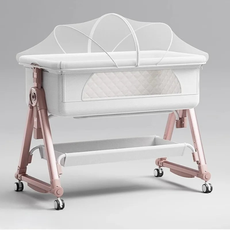Culla per bambini, giunzione portatile, culla per lettino, culla da comodino per bambino, culla da comodino 3 in 1 con ruote