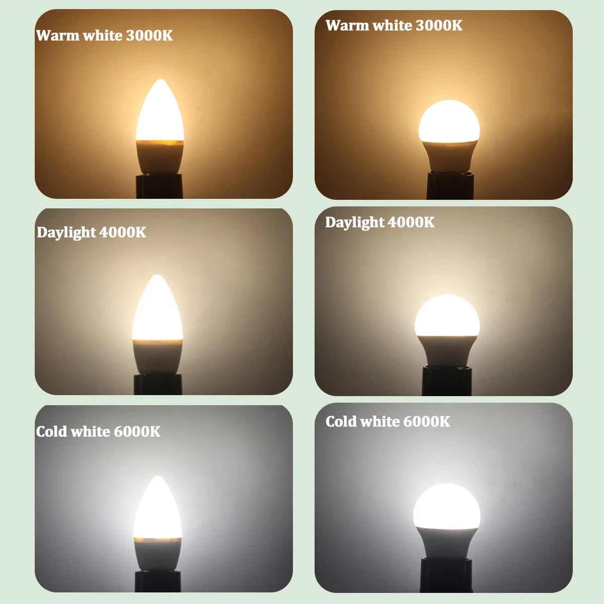 5-12pcs E14 E27 Lampadina Led 220V 110V 3W 5W 6W 7W Illuminazione Calda 3000K 6000K Lampada a Candela Led Lampadario Luce per la Decorazione Domestica