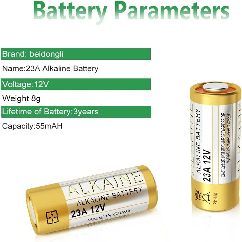 5-100PCS A23 23A 12V Batteria Alcalina 23GA A23S E23A EL12 MN21 V23GA GP23A MS21 LRV08 Per Campanello di Controllo Remoto Giocattolo Elettrico