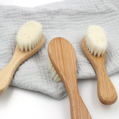 Set di 2 pettini e spazzole per la cura del bambino, set regalo con pettine e spazzola in legno di faggio TG183