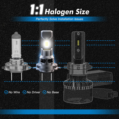 Lampadine LED H7 BEVINSEE per Fari Auto, CANBUS, Dimensioni 1:1 Alogene, Plug and Play, H4 H1 H11 HB3 9005 HB4 9006, Luci LED per Auto 70W 12000LM 12V