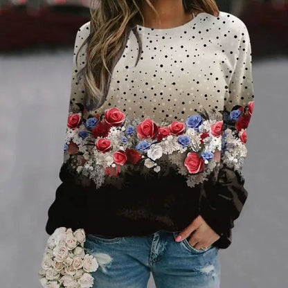Autunno Paesaggio 3D Stampa Felpe Maniche Raglan da Donna Eleganti Felpe Casual Y2k Pullover Harajuku Magliette E Camicette Abbigliamento Femminile
