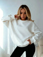 Felpa girocollo da donna tinta unita, vestibilità ampia, a maniche lunghe, casual, morbida, basic, senza cappuccio, per tutti i giorni, streetwear, top semplice