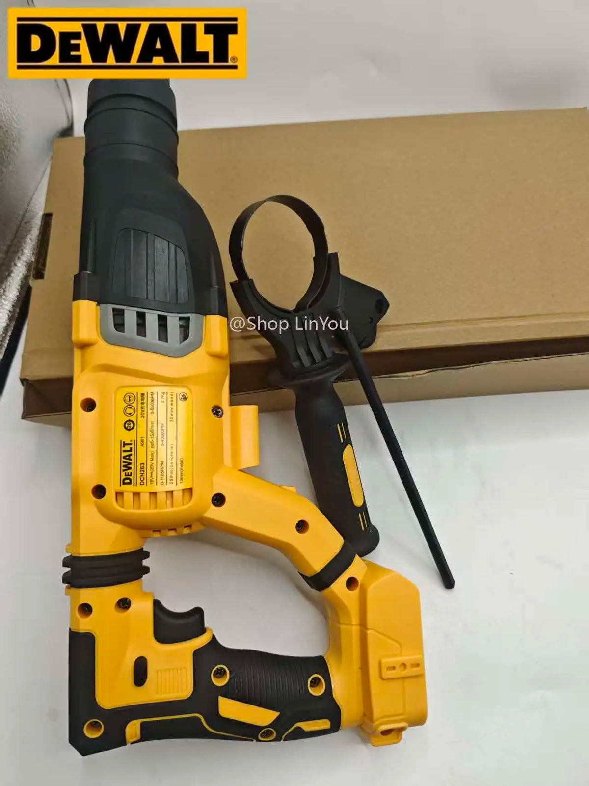 Martello Rotante Portatile Senza Spazzole DEWALT DCH263 28MM 1-1/8 pollici, Trapano a Percussione Elettrico al Litio 3-in-1 20V