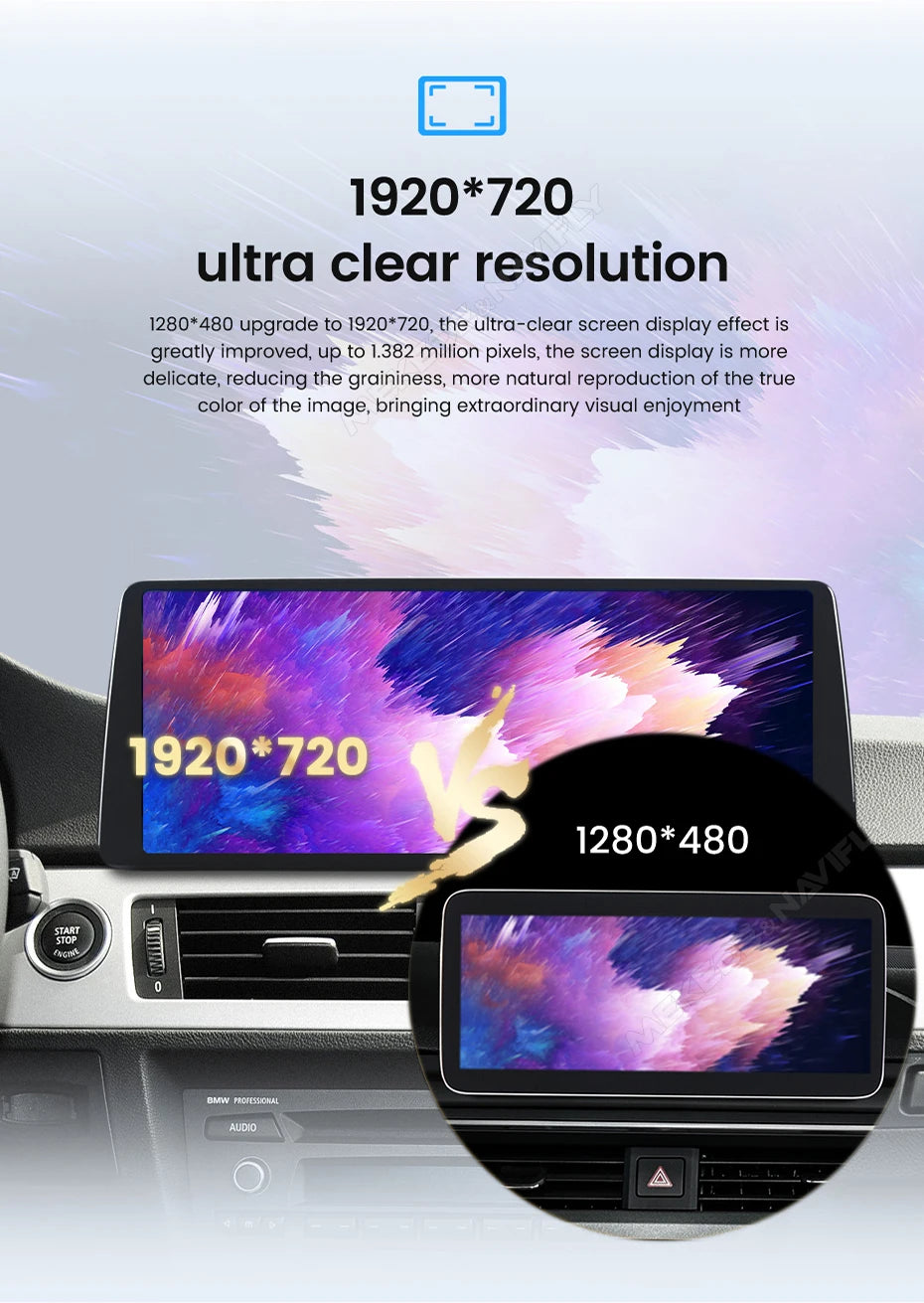 Mekede 10.25/12.3 pollici QLED Android 14 Snapdragon 128GB ROM CarPlay Wireless Auto Multimedia per BMW Serie 5 E60 E61 E62 E63 E64 Sistema CCC CIC Navigazione GPS Doppio BT 4G WiFi DSP