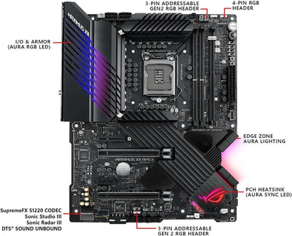 Scheda Madre ASUS ROG MAXIMUS XII APEX LGA1200 INTEL Z590 DDR4 M.2 Supporta CPU Core I3-10100F I3-10305 I5-10500 I7-10700K