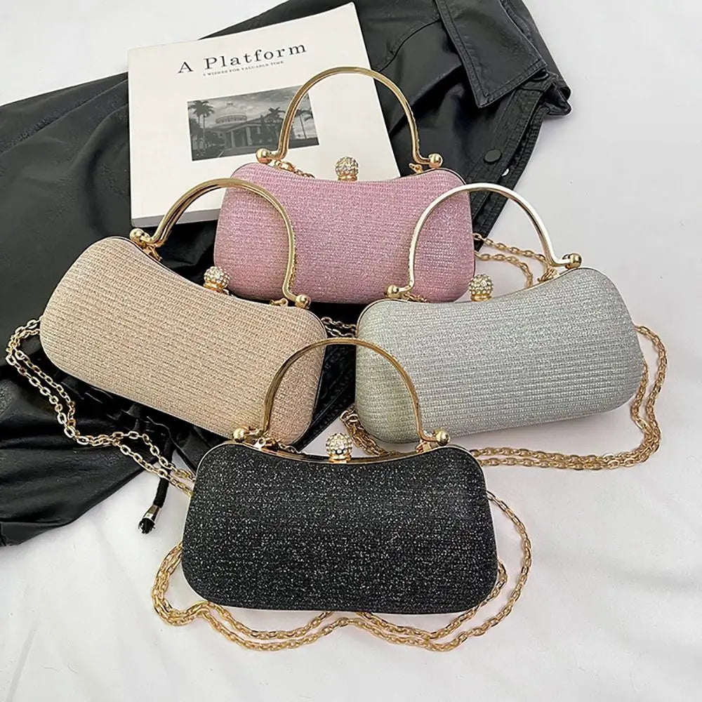 Borsa da sera da donna con perline da sposa Borsa da pranzo Borse a tracolla a catena Elegante pochette con strass Borsa da sera a forma di uovo