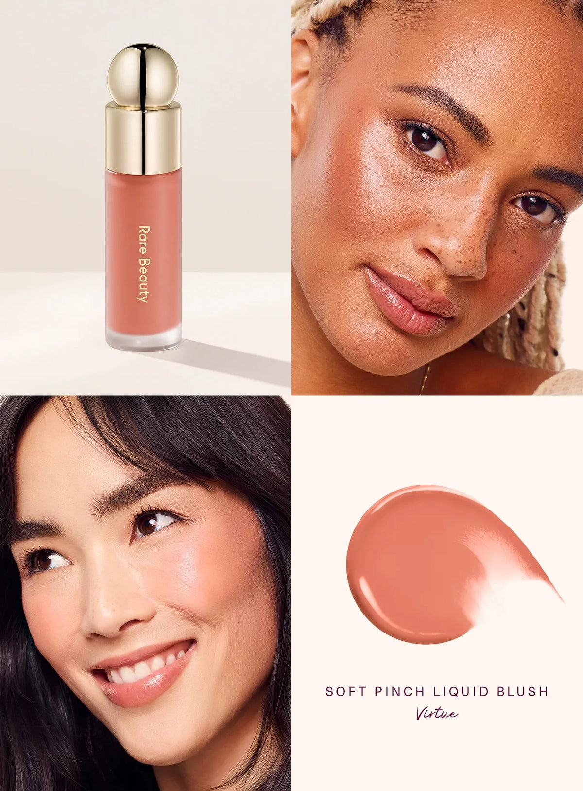 Rare Beauty Soft Pinch Tinted Lip Oil, Lip Gloss Delight, Hope, Happy, Wonder, Blush Liquido, Cosmetici per Viso e Occhi