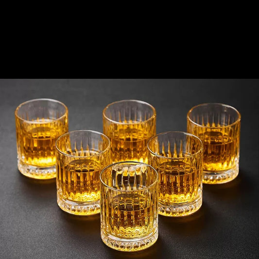6pcs Set Diamond Painting Glass Spirits Cup bicchiere da vino bicchiere da whisky calice inciso Home Bar Drinkwares regali di nozze trasparenti