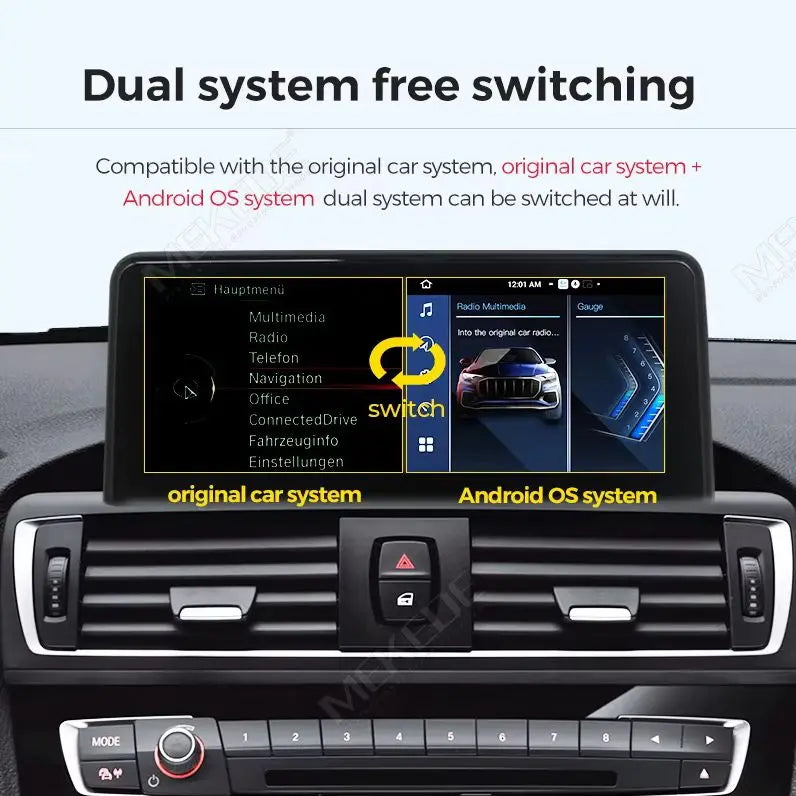 Mekede, autoradio Android da 8,8 pollici, stile originale, con CarPlay wireless e Android Auto, sistema multimediale per BMW X3 F25 e X4 F26 (2014-2016), sistema NBT, 4G LTE, WiFi, Bluetooth, navigazione GPS, lettore video 4K