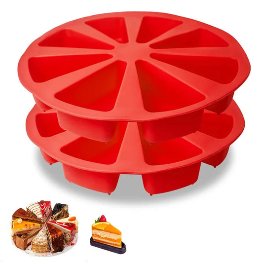Stampo per torta in silicone a 8 cavità, cavità triangolare, tortiera, fette di pizza, stampi da forno, strumento da cucina per il Giorno del Ringraziamento