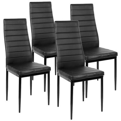 Set di 4 sedie per sala da pranzo, per soggiorno, cucina, sala da pranzo, sedie da cucina imbottite, pelle PU, con gambe in metallo