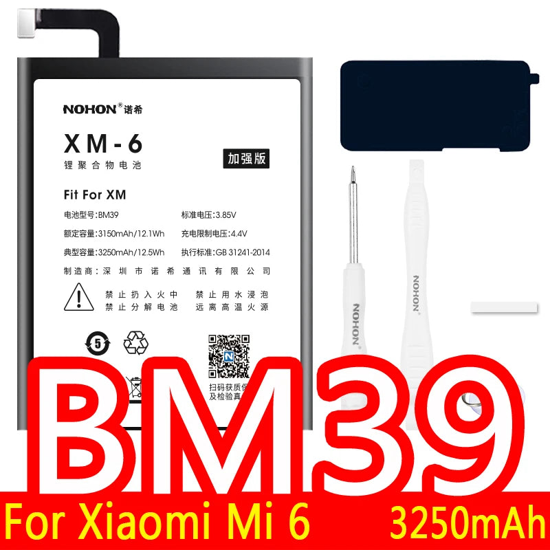 NOHON Batteria Per Xiaomi Mi 10 9 8 11T Pro 10T 11 Lite 12 12S 12X 13 6 5 MAX MIX 4 3 2 2S BM4R BM53 BM55 BM58 BM59 BP42 Batteria