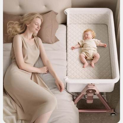 Culla per bambini, giunzione portatile, culla per lettino, culla da comodino per bambino, culla da comodino 3 in 1 con ruote