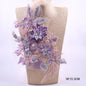 Tessuto per toppe ricamate con fiori eleganti viola per abiti, tende per la casa, accessori per abbigliamento da festa, riparazioni di applique per cucire
