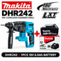 Trapano a percussione rotante senza fili Makita DHR242 18V, capacità per calcestruzzo 24mm, SDS Plus 4700 IPM 2.0J, utensile da costruzione per impieghi gravosi a 3 modalità, compatibile con BL1860B BL1850B BL1815, spedizio
