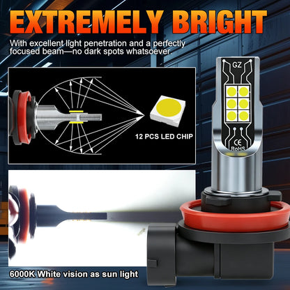 Fari Fendinebbia LED XSTORM H11 Canbus H4 H7 9005 9006, Luci LED per Auto 80W 30000LM HB3 HB4, Lampadine LED 6000k Luce Bianca