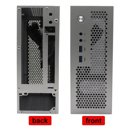 Custodia per computer Mini ITX HTPC USB 3.0 Supporta schede madri ITX Può contenere piccole alimentatori 1U/Flex Custodia per computer di casa Nera
